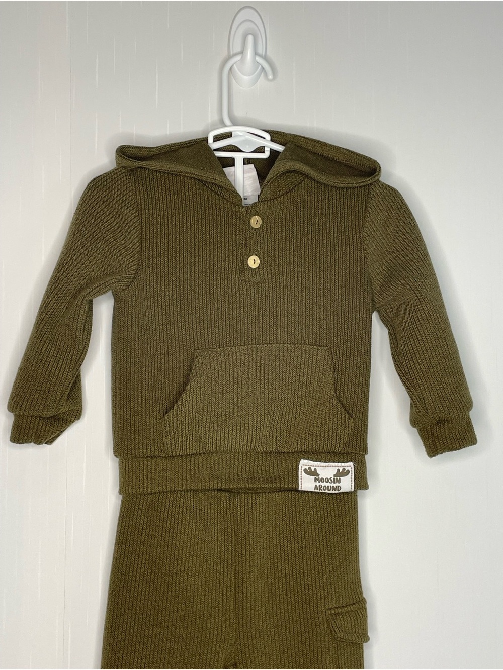 Little Ricky Moosin Around Ribbed Knit 2pc Set Soft 24 Months - Picture 3 of 14